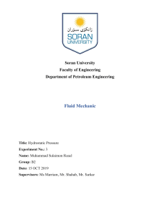 Hydrostatic Pressure Experiment Lab Report