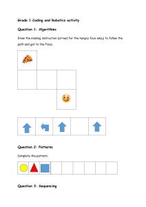 Grade 1 Coding & Robotics Activity Worksheet