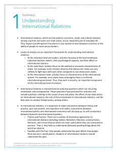 Understanding International Relations: Chapter 1 Summary