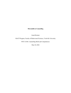 Microskills in Counselling: Foundational Communication Strategies