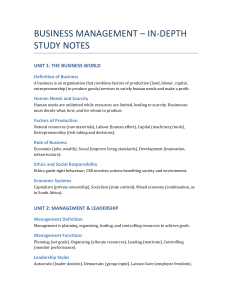 Business Management In-Depth Study Notes