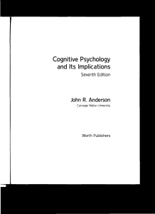 Cognitive Psychology and Its Implications Textbook