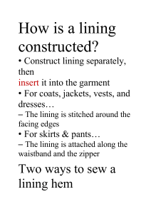How to Construct a Garment Lining: Sewing Guide