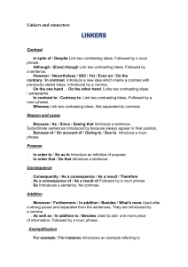English Linkers and Connectors Guide
