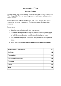 3rd Term Creative Writing Assessment: Art Competition Proposal
