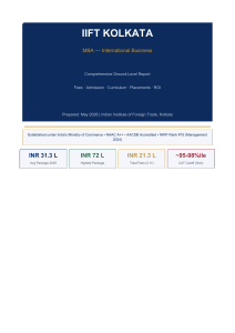 IIFT Kolkata MBA International Business Report