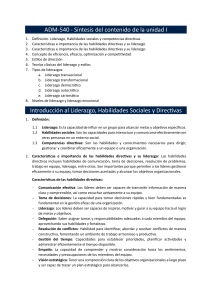 S&iacute;ntesis de Liderazgo y Habilidades Directivas - ADM-540