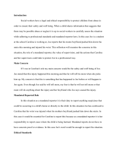Mandated Reporting in Child Abuse: A Social Work Reflection