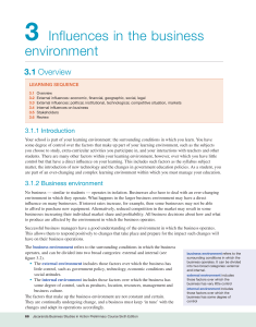 Influences in the Business Environment - Business Studies Textbook
