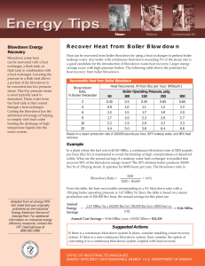 Boiler Blowdown Energy Recovery Tips