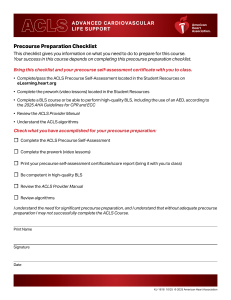 ACLS Precourse Preparation Checklist 2025