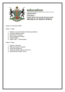 Grade 12 June 2026 Exam Topics: Physics & Chemistry