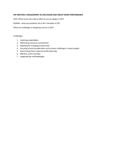ESP Meeting 4: Challenges in Course Design