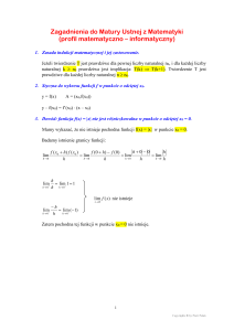 Zagadnienia do Matury Ustnej z Matematyki - Profil Matematyczno-Informatyczny