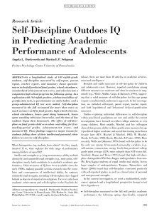 Self-Discipline vs IQ: Academic Performance in Adolescents