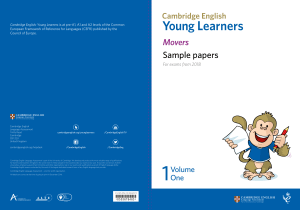 Cambridge English Movers Sample Papers 2018