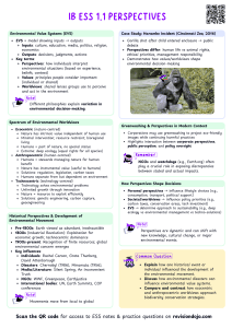 IB ESS 1.1 Perspectives: Environmental Value Systems Study Guide