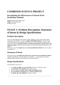 Combined Science Project: Natural Water Purification