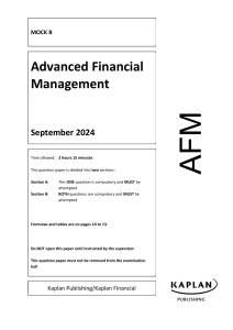 Advanced Financial Management Mock Exam B 2024