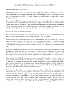 Whistleblowing and Professional Responsibilities