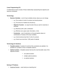 Linear Programming (LP) Basics