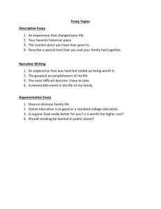 Essay Topics: Descriptive, Narrative, Argumentative Prompts