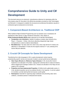 Comprehensive Unity & C# Development Guide