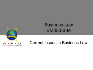 Current Issues in Business Law: E-Contracts, IP, Data Protection