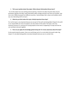 Youth Project Reflection: EU Green Deal & Ecology