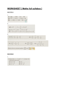 Math Worksheet Full Syllabus