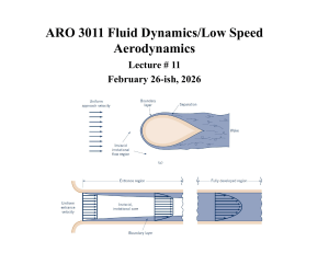 ARO 3011 Fluid Dynamics Lecture 11: Boundary Layers & Navier-Stokes