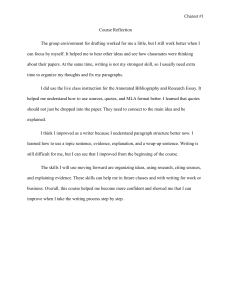 Course Reflection on Writing Skills Improvement