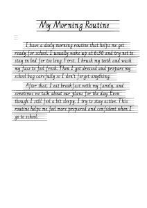 My Morning Routine: A Student's Daily School Preparation