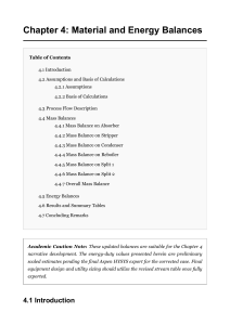 Chapter 4: Material and Energy Balances for CO2 Capture