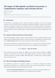 Microplastics on Marine Ecosystems: A Literature Review