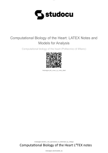 Computational Biology of the Heart: LATEX Notes & Models