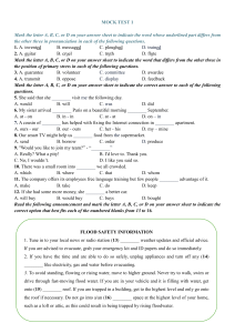 Mock Test 1: English Language Assessment