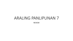 Araling Panlipunan 7 Review