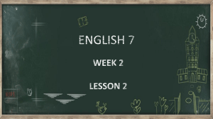 English 7 Lesson 2: Literary Analysis of How My Brother Leon Brought Home a Wife