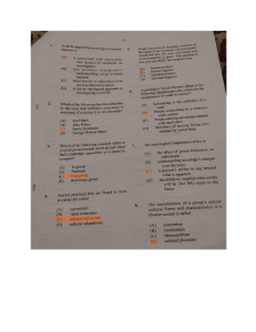 Sociology Multiple-Choice Test Questions