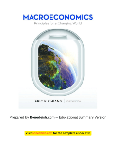 Macroeconomics: Principles for a Changing World Summary