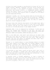 Winston Smith's Diary: 1984 Excerpt
