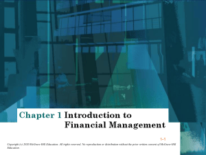 Chapter 1: Introduction to Financial Management