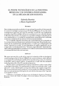 Perfil tecnol&oacute;gico de la industria mexicana en los 80