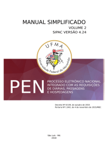 Manual Simplificado UFMA SIPAC: Di&aacute;rias, Passagens, Hospedagens