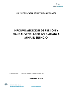 Informe T&eacute;cnico de Medici&oacute;n de Ventilador en Mina El Silencio