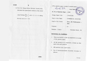 Numerical Analysis Question Paper B.Sc. Maths