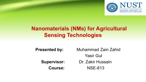 Nanomaterials for Agricultural Sensing Technologies