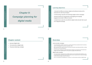 Chapter 9: Campaign Planning for Digital Media