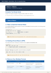 FINC311/FINC614 Risk & Return + IPS Study Guide